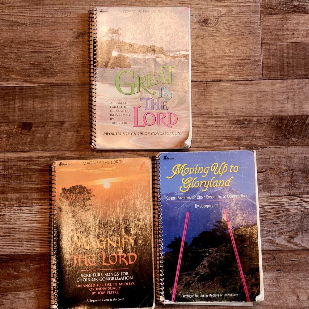 Vintage 1984-1987 SET OF 3 Great Is The Lord by Tom Fettke Favorites for Choir
